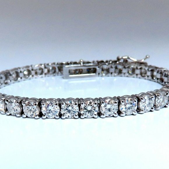Jewelry - 11.45ct Natural Diamonds Tennis Bracelet 14kt Gold
